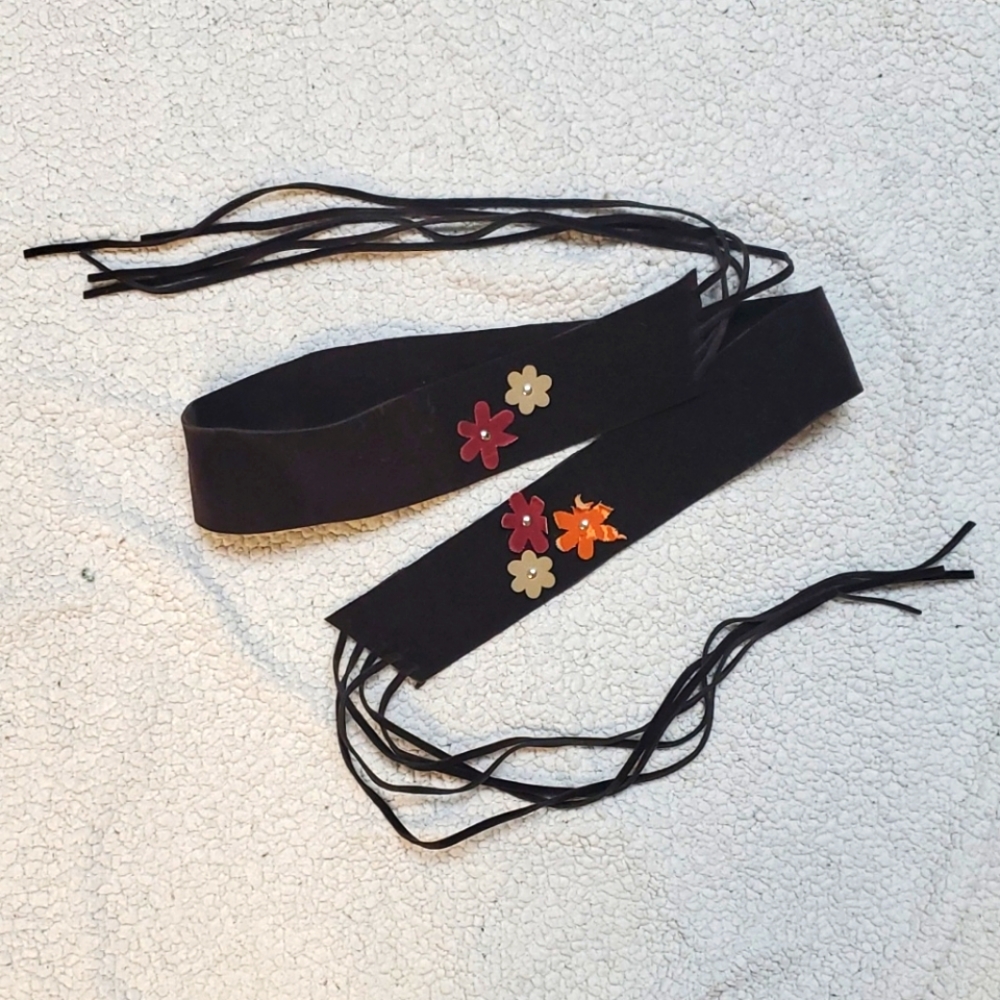 5 for 10$ brown velvet wide tie belt